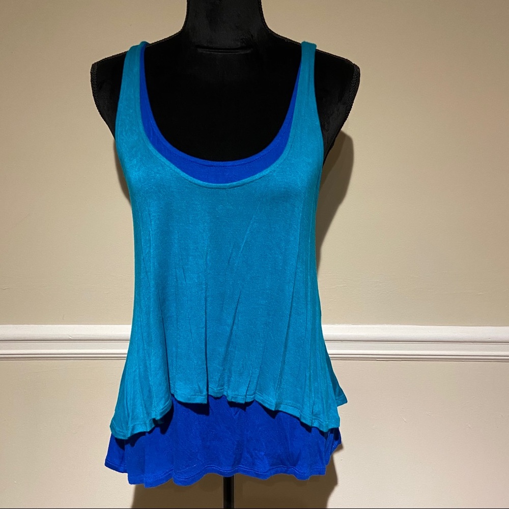Papaya Blue Layered Tank Top